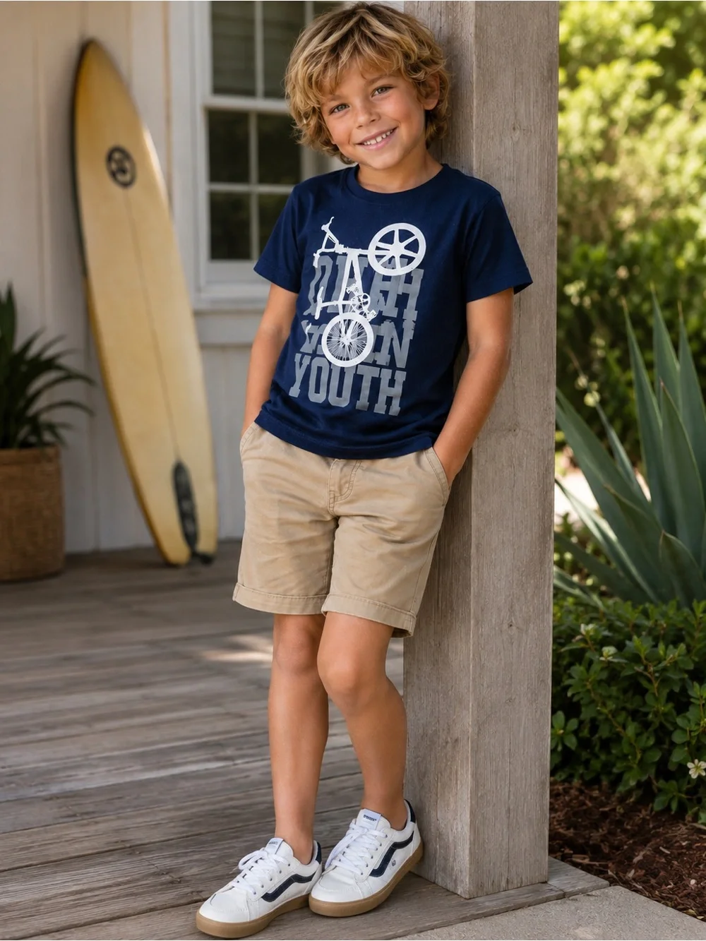Gymboree Boys Size 7-8 Navy BMX Bike Graphic T-Shirt Size 7/8